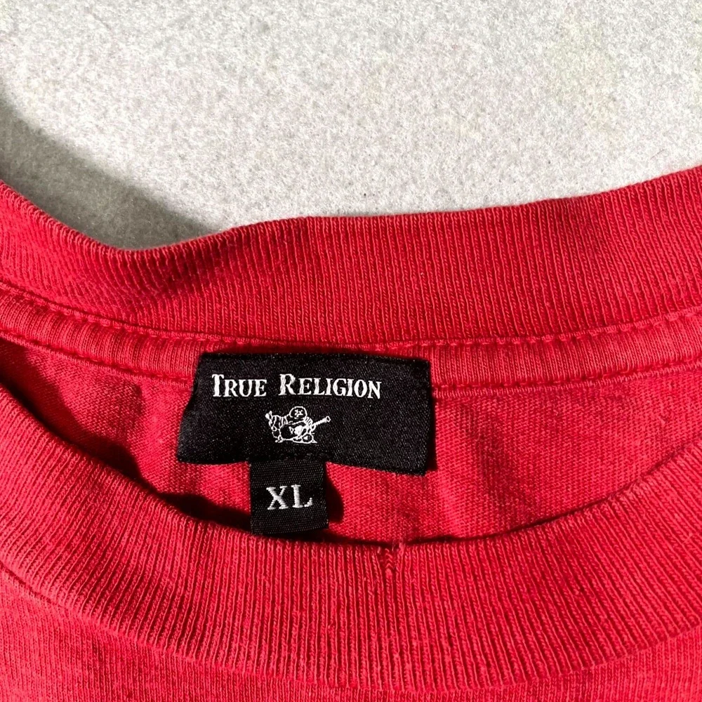 True Religion I m‎ on the Rise Shirt Mens XL Red Cotton Crew Neck Streetwear